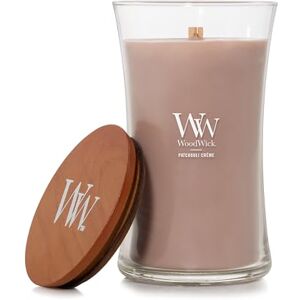 Woodwick Scented Candle with Crackling Wick Patchouli Crème Large Hourglass Candle Long Burning Candles: Up to 130 Hours Perfect Gifts for Women Woodwick Scented Candle with Crackling Wick Patchouli Crème Large Hourglass Candle Long Burning Candles: Up to 130 Hours Perfect Gifts for Women