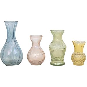 Creative Labs Debossed Glass Vase, 3" L x 3" W x 5" H, Multicolor Creative Labs Debossed Glass Vase, 3" L x 3" W x 5" H, Multicolor