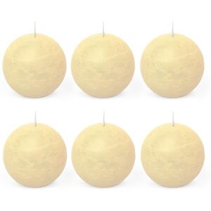 Spaas 6 Rustic Unscented Ball Candles 80 mm, 24 Hours, Ivory Spaas 6 Rustic Unscented Ball Candles 80 mm, 24 Hours, Ivory