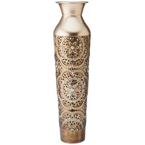 Elements Gold Filigree Embossed Metal Vase-Table Centerpiece Home Décor for Dried Flower and Artificial Floral Arrangements, Living Room Décor, Bedroom Décor, Decorative Vase, 17-Inch Elements Gold Filigree Embossed Metal Vase-Table Centerpiece Home Décor for Dried Flower and Artificial Floral Arrangements, Living Room Décor, Bedroom Décor, Decorative Vase, 17-Inch