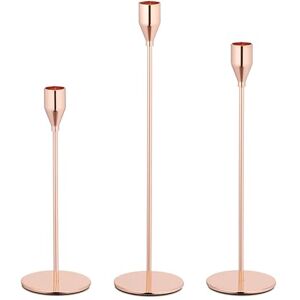 Relaxdays Holder, Set of 3, Metal, for Stick, Various Sizes, Decorative Candle Stand, Modern, Rose Gold, Iron, 33 x 8 x 8 cm Relaxdays Holder, Set of 3, Metal, for Stick, Various Sizes, Decorative Candle Stand, Modern, Rose Gold, Iron, 33 x 8 x 8 cm