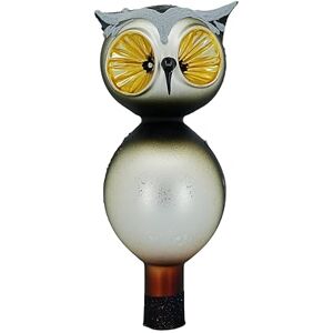 Ornex Ornamental Owl Tree Topper (20 x 7 cm) in Hand-Blown Glass and Decorated by Hand for Christmas Tree, Grey, 20 cm Ornex Ornamental Owl Tree Topper (20 x 7 cm) in Hand-Blown Glass and Decorated by Hand for Christmas Tree, Grey, 20 cm