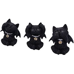 Nemesis Now Three Wise Vampuss Cat Figurines, 9cm, Black, Vampire Cats, Witch Gift, Halloween Decoration, Cast in Finest Resin, Lovingly Hand-Painted Nemesis Now Three Wise Vampuss Cat Figurines, 9cm, Black, Vampire Cats, Witch Gift, Halloween Decoration, Cast in Finest Resin, Lovingly Hand-Painted