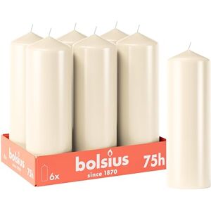 BOLSIUS Smooth Pillar Candles Ivory Pack of 6-20 x 7 cm Decorative Household Candles Burn Time 75 Hours Unscented Contains Natural Plant Wax Without Palm Oil BOLSIUS Smooth Pillar Candles Ivory Pack of 6-20 x 7 cm Decorative Household Candles Burn Time 75 Hours Unscented Contains Natural Plant Wax Without Palm Oil
