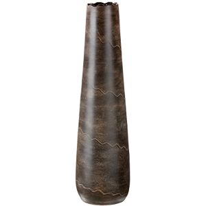 GILDE Ceramic Vase Wave XXL Decorative Vase Waterproof Height 70 cm Brown Living Room Decoration European Manufacture GILDE Ceramic Vase Wave XXL Decorative Vase Waterproof Height 70 cm Brown Living Room Decoration European Manufacture