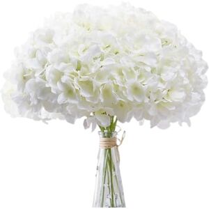 Aviviho White Hydrangea Silk Flowers Heads Pack of 10 Ivory White Full Hydrangea Flowers Artificial with Stems for Wedding Home Party Shop Baby Shower Decor Aviviho White Hydrangea Silk Flowers Heads Pack of 10 Ivory White Full Hydrangea Flowers Artificial with Stems for Wedding Home Party Shop Baby Shower Decor