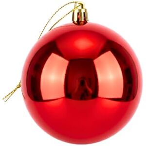 SHATCHI 20cm Large Red Bauble PVC Shatterproof Glossy Finish Christmas Balls Ornament Festive Xmas Tree Hanging Decorations, Round Ornament for Holiday Home Decor SHATCHI 20cm Large Red Bauble PVC Shatterproof Glossy Finish Christmas Balls Ornament Festive Xmas Tree Hanging Decorations, Round Ornament for Holiday Home Decor