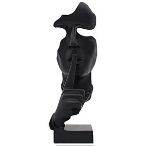 aboxoo Thinker Statue, Silence is Gold Abstract Art Figurine, Modern Home Resin Sculptures Decorative Objects Piano Desktop Decor for Creative Room Home, Office Study Decor (Black) aboxoo Thinker Statue, Silence is Gold Abstract Art Figurine, Modern Home Resin Sculptures Decorative Objects Piano Desktop Decor for Creative Room Home, Office Study Decor (Black)