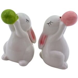 Dekohelden24 Set of 2 modern decorative bunnies, Easter bunnies, pair of Easter bunnies, shiny ceramic in white, with bubble gum bubble. Box contents: 2 decorative bunnies, dimensions of a rabbit: L/W/H 6 x 6 x 12 Dekohelden24 Set of 2 modern decorative bunnies, Easter bunnies, pair of Easter bunnies, shiny ceramic in white, with bubble gum bubble. Box contents: 2 decorative bunnies, dimensions of a rabbit: L/W/H 6 x 6 x 12