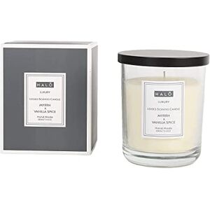 Sleepdown Halo Scented Candle Myrrh and Vanilla Spice Large Jar Candle Burn Time: Up to 42 Hours 380g, 5056242817482 Sleepdown Halo Scented Candle Myrrh and Vanilla Spice Large Jar Candle Burn Time: Up to 42 Hours 380g, 5056242817482