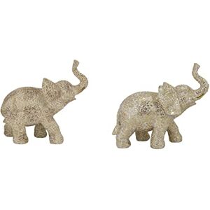 DKD Home Decor Decorative Figurine 22.5 x 11 x 20.8 cm Elephant Beige Gold Colonial (2 Units) DKD Home Decor Decorative Figurine 22.5 x 11 x 20.8 cm Elephant Beige Gold Colonial (2 Units)