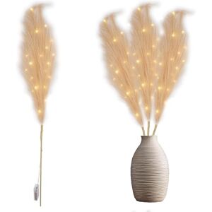 SHATCHI 100cm Prelit Champagne Pampas Grass Stem, Warm White LEDs Battery-Operated Christmas Artificial Flowers for Boho Wedding Bedroom Living Room Decorations SHATCHI 100cm Prelit Champagne Pampas Grass Stem, Warm White LEDs Battery-Operated Christmas Artificial Flowers for Boho Wedding Bedroom Living Room Decorations