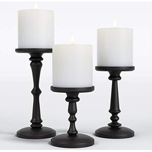 HB Design Co. Matte Black Candle Holders Set of 3 Metal Pillar Candle Holders 3 Pillar Candle Holder Centerpiece Black Candle Holder Set HB Design Co. Matte Black Candle Holders Set of 3 Metal Pillar Candle Holders 3 Pillar Candle Holder Centerpiece Black Candle Holder Set
