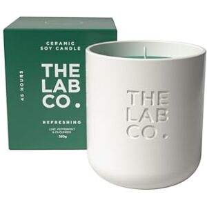 The Lab Co. Luxury Scented Candle Ceramic Jar 45hrs Burn Time Refreshing Fragrance with Lime, Peppermint and Cucumber 100% Vegan Soy Wax 280g Wax Weight The Lab Co. Luxury Scented Candle Ceramic Jar 45hrs Burn Time Refreshing Fragrance with Lime, Peppermint and Cucumber 100% Vegan Soy Wax 280g Wax Weight