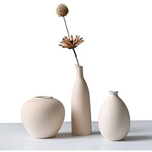 Abbittar Ceramic Vase Set of 3, Flower Vase Minimalism Style for Rustic Home Decor, Modern Farmhouse Decor, Living Room Decor, Shelf Decor, Table Decor, Bookshelf, Mantel and Entryway Decor Beige Abbittar Ceramic Vase Set of 3, Flower Vase Minimalism Style for Rustic Home Decor, Modern Farmhouse Decor, Living Room Decor, Shelf Decor, Table Decor, Bookshelf, Mantel and Entryway Decor Beige