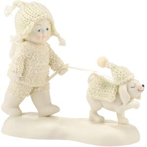 Department 56 Snowbabies 4.5-inch Porcelain Dog Days of Winter Figurine, White Department 56 Snowbabies 4.5-inch Porcelain Dog Days of Winter Figurine, White