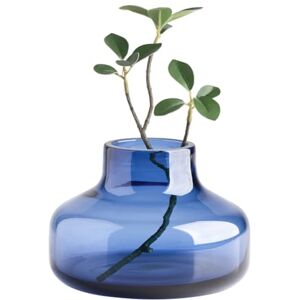 Torre & Tagus Solid Color Round Art Glass Vase for Flowers 4" Tall Unique Flower Vase, Clear Handmade Bottle Vase for Modern Home Decor, Bud Vase as Decorative Shelf Decor or Wedding Gift, Blue Torre & Tagus Solid Color Round Art Glass Vase for Flowers 4" Tall Unique Flower Vase, Clear Handmade Bottle Vase for Modern Home Decor, Bud Vase as Decorative Shelf Decor or Wedding Gift, Blue