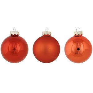 Cosy & Trendy Cosy Home Set of 12 Shiny Matt Opal Orange Glass Christmas Baubles, D8 cm Cosy & Trendy Cosy Home Set of 12 Shiny Matt Opal Orange Glass Christmas Baubles, D8 cm