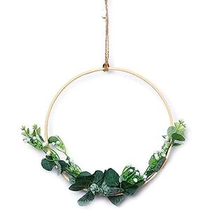 HEITMANN DECO Artificial Flowers Wreath with Leaves, Natural/Green, Approx. 23 cm HEITMANN DECO Artificial Flowers Wreath with Leaves, Natural/Green, Approx. 23 cm