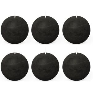 Spaas 6 Rustic Unscented Ball Candles 80 mm, 24 Hours, Black Spaas 6 Rustic Unscented Ball Candles 80 mm, 24 Hours, Black