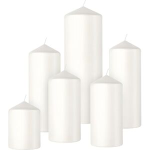 BOLSIUS Smooth Pillar Candles Set of 6 Cloudy White Decorative Household Candles Long Burn Time Unscented Natural Plant-Based Wax Palm Oil Free BOLSIUS Smooth Pillar Candles Set of 6 Cloudy White Decorative Household Candles Long Burn Time Unscented Natural Plant-Based Wax Palm Oil Free