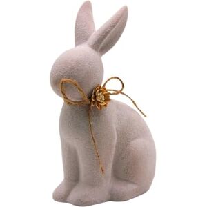 Dekohelden24 Decorative Rabbit Decoration, Easter Bunny, Minimalist Easter Decoration, Rabbit without Face and Bow Made of Ceramic in Beige, Size: L/W/H Approx. 12 x 7 x 15 cm, 15 cm Dekohelden24 Decorative Rabbit Decoration, Easter Bunny, Minimalist Easter Decoration, Rabbit without Face and Bow Made of Ceramic in Beige, Size: L/W/H Approx. 12 x 7 x 15 cm, 15 cm