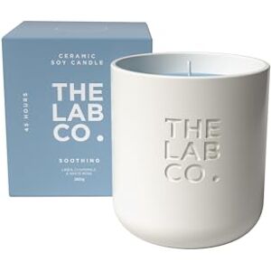 The Lab Co. Luxury Scented Candle Ceramic Jar 45hrs Burn Time Soothing Fragrance with Linen, Chamomile and White Rose 100% Vegan Soy Wax 280g Wax Weight The Lab Co. Luxury Scented Candle Ceramic Jar 45hrs Burn Time Soothing Fragrance with Linen, Chamomile and White Rose 100% Vegan Soy Wax 280g Wax Weight
