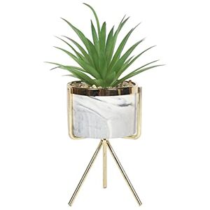 Sleepdown Halo Green Leaf Marble Stand Faux Artificial Succulent Plant for Home Office Bathroom Decor Indoor Decoration Aesthetics, Small Sleepdown Halo Green Leaf Marble Stand Faux Artificial Succulent Plant for Home Office Bathroom Decor Indoor Decoration Aesthetics, Small