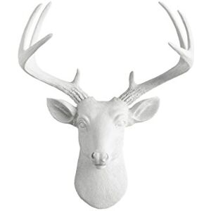 Wallcharmers Mini Deer by Wall Charmers White Faux Head Mount Bust Fake Animal Resin Taxidermy Sculpture Stag Buck Antler Fauxidermy Mounted Replica Decor Art Wallcharmers Mini Deer by Wall Charmers White Faux Head Mount Bust Fake Animal Resin Taxidermy Sculpture Stag Buck Antler Fauxidermy Mounted Replica Decor Art
