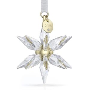 Swarovski Annual Edition 3D Ornament 2025, Clear Faceted Crystal Star with Champagne Gold-Tone Metal Accents & White Grosgrain Ribbon, Part of the Annual Edition Collection Swarovski Annual Edition 3D Ornament 2025, Clear Faceted Crystal Star with Champagne Gold-Tone Metal Accents & White Grosgrain Ribbon, Part of the Annual Edition Collection