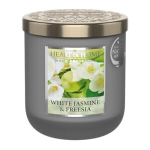 Heart and Home HEART & HOME Scented Candle Made from Natural Soy Wax for Home Freesia Jasmine Small jar Burn time 30h Gift, Decoration and Fragrance for The Home Glass jar Heart and Home HEART & HOME Scented Candle Made from Natural Soy Wax for Home Freesia Jasmine Small jar Burn time 30h Gift, Decoration and Fragrance for The Home Glass jar
