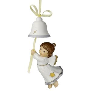 Goebel Hanging Ornament Bright Bell Ringing Guardian Angel Nina & Marco Goebel Hanging Ornament Bright Bell Ringing Guardian Angel Nina & Marco