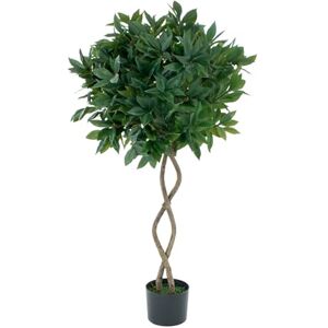 GreenBrokers Artificial Twisted Trunk Bay Tree, Topiary Faux Tree, Premium Quality Wood Effect Trunk and Natural Appearance Leaves and Brown Berries, UV Protected, Indoor and Outdoor Use GreenBrokers Artificial Twisted Trunk Bay Tree, Topiary Faux Tree, Premium Quality Wood Effect Trunk and Natural Appearance Leaves and Brown Berries, UV Protected, Indoor and Outdoor Use