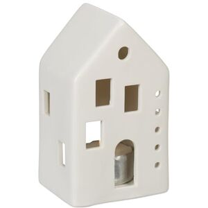 Relaxdays Tealight House Ceramic, Light Through Windows, for 1 Candle, HWD: 12 x 7 x 6 cm, Cute Table Decoration, White Relaxdays Tealight House Ceramic, Light Through Windows, for 1 Candle, HWD: 12 x 7 x 6 cm, Cute Table Decoration, White