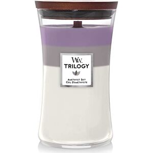 Woodwick Large Hourglass Trilogy Scented Candle with Crackling Wick Amethyst Sky Up to 130 Hours Burn Time Woodwick Large Hourglass Trilogy Scented Candle with Crackling Wick Amethyst Sky Up to 130 Hours Burn Time