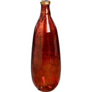 GILDE Atoris Vase Glass Bottle Shape Height 75 cm x Diameter 25 cm Gold/Red Floor Vase GILDE Atoris Vase Glass Bottle Shape Height 75 cm x Diameter 25 cm Gold/Red Floor Vase