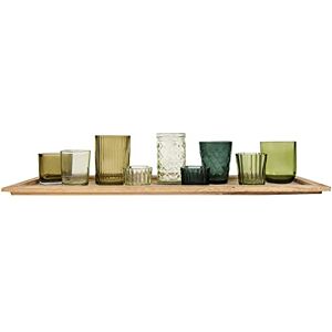 Creative Labs Wood Tray with 9 Green Glass Votive Holders Creative Labs Wood Tray with 9 Green Glass Votive Holders