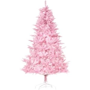 HOMCOM 6FT Pink Artificial Christmas Tree - Full Indoor Holiday Decor HOMCOM 6FT Pink Artificial Christmas Tree - Full Indoor Holiday Decor