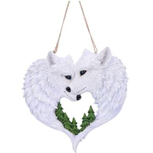Nemesis Now Snow in Love Hanging Sculpture, 20cm Resin Wolf Wall Art, Cast in the Finest Resin, Expertly Hand-Painted, White Nemesis Now Snow in Love Hanging Sculpture, 20cm Resin Wolf Wall Art, Cast in the Finest Resin, Expertly Hand-Painted, White