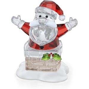 Swarovski Holiday Cheers Santa Claus and Chimney Figurine, Christmas Motif with Multicoloured Faceted Crystal, Part of the Holiday Cheers Collection Swarovski Holiday Cheers Santa Claus and Chimney Figurine, Christmas Motif with Multicoloured Faceted Crystal, Part of the Holiday Cheers Collection