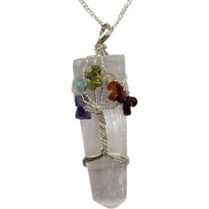 VIE Naturals Tree of Life 7 Chakra Pendant, Selenite VIE Naturals Tree of Life 7 Chakra Pendant, Selenite