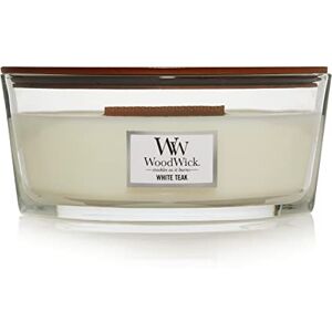 Woodwick Ellipse Scented Candle White Teak with Crackling Wick Burn Time: Up to 50 Hours Woodwick Ellipse Scented Candle White Teak with Crackling Wick Burn Time: Up to 50 Hours