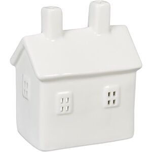 Relaxdays Tealight House Ceramic, Light Through Windows, for 1 Candle, HxWxD: 12 x 10 x 6.5 cm, Table Decoration, White Relaxdays Tealight House Ceramic, Light Through Windows, for 1 Candle, HxWxD: 12 x 10 x 6.5 cm, Table Decoration, White