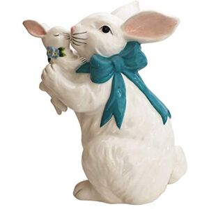 Blue Sky Ceramics White Bunny Mom & Baby Figurine, Ceramic, Multicolor Blue Sky Ceramics White Bunny Mom & Baby Figurine, Ceramic, Multicolor
