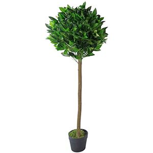 Leaf Design UK Artificial Realistic Bay Laurel Topiary Ball Tree, Green, 120cm (4ft),AZ-BAY Leaf Design UK Artificial Realistic Bay Laurel Topiary Ball Tree, Green, 120cm (4ft),AZ-BAY