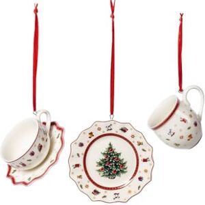 Villeroy & Boch Toy's Delight Decoration Ornaments Crockery Set, White/Red, 3 Pieces, 6.3 cm Villeroy & Boch Toy's Delight Decoration Ornaments Crockery Set, White/Red, 3 Pieces, 6.3 cm