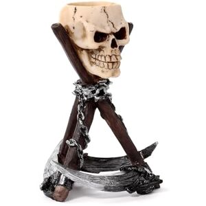 Puckator Skull Head with Scythe Tripod Tea Light Candle Holder Fantasy Living Room Accessories Themed Home Decoration Ornaments Candle Holder Table Centrepiece Decoration Puckator Skull Head with Scythe Tripod Tea Light Candle Holder Fantasy Living Room Accessories Themed Home Decoration Ornaments Candle Holder Table Centrepiece Decoration