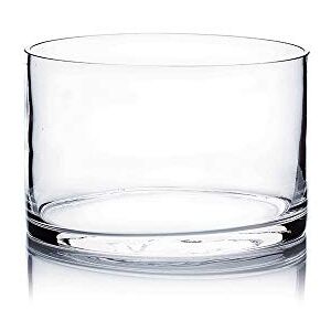 WGVI WGV Cylinder Vase, Open Width 6", Height 4", Clear Glass Floral Container, Candle Holder for Wedding Centerpiece, Party Event, Home Office Decor, 1 Piece WGVI WGV Cylinder Vase, Open Width 6", Height 4", Clear Glass Floral Container, Candle Holder for Wedding Centerpiece, Party Event, Home Office Decor, 1 Piece