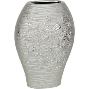 Romimex Vase Silver Porcelain 18 x 26 x 10 cm Romimex Vase Silver Porcelain 18 x 26 x 10 cm