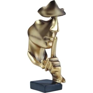 aboxoo Thinker Statue, Silence is Gold Abstract Art Figurine, Modern Home Resin Sculptures Decorative Objects Shelf Decor,Tabletop for Home Decor,Man Office Study Desk Statue (Large Gold) aboxoo Thinker Statue, Silence is Gold Abstract Art Figurine, Modern Home Resin Sculptures Decorative Objects Shelf Decor,Tabletop for Home Decor,Man Office Study Desk Statue (Large Gold)